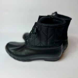 Sperry Women’s Top-Sider Saltwater Quilted Duck Ankle Black Boots